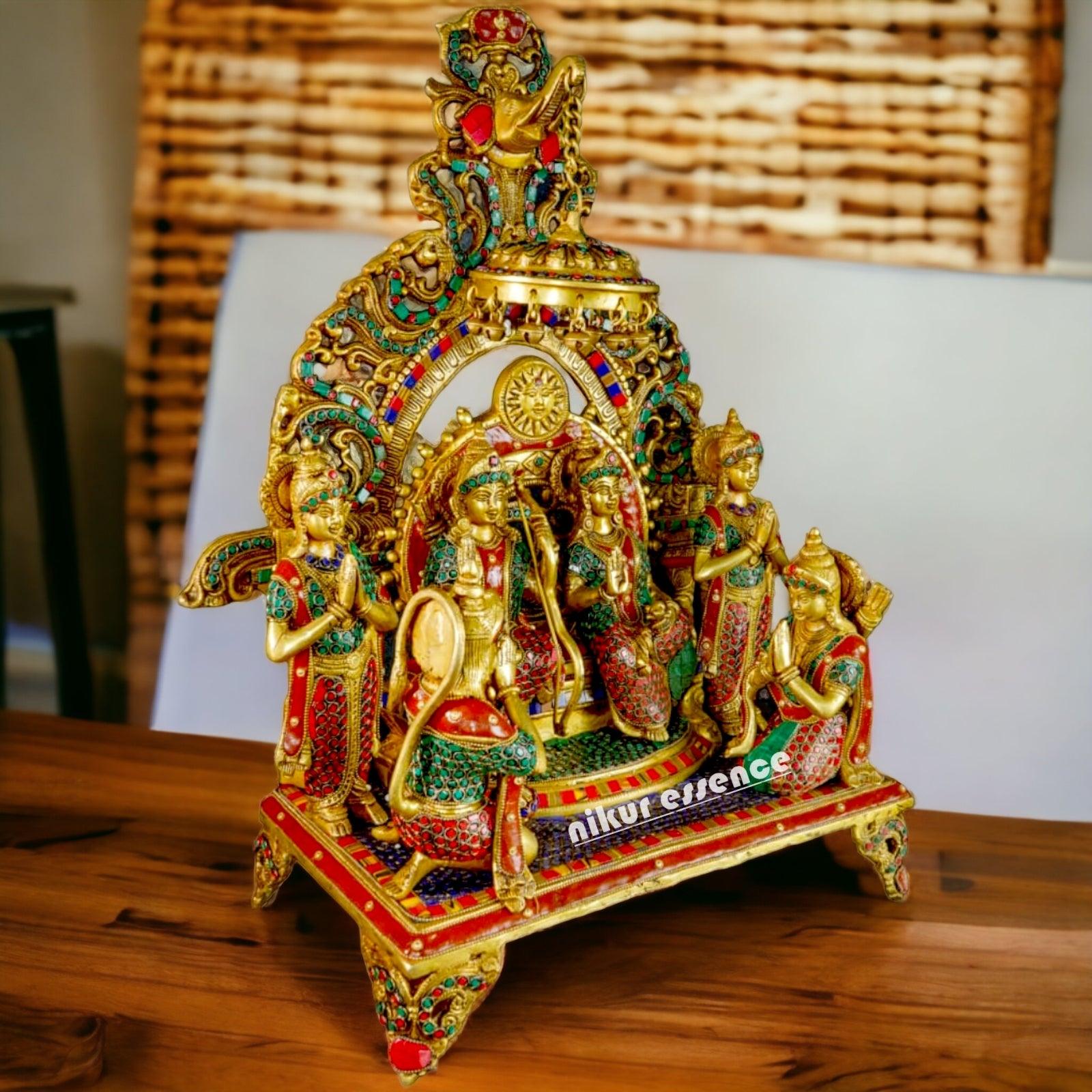 Large Ram Darbar Brass Statue | A Symphony of Stone and Metal Nikuressence