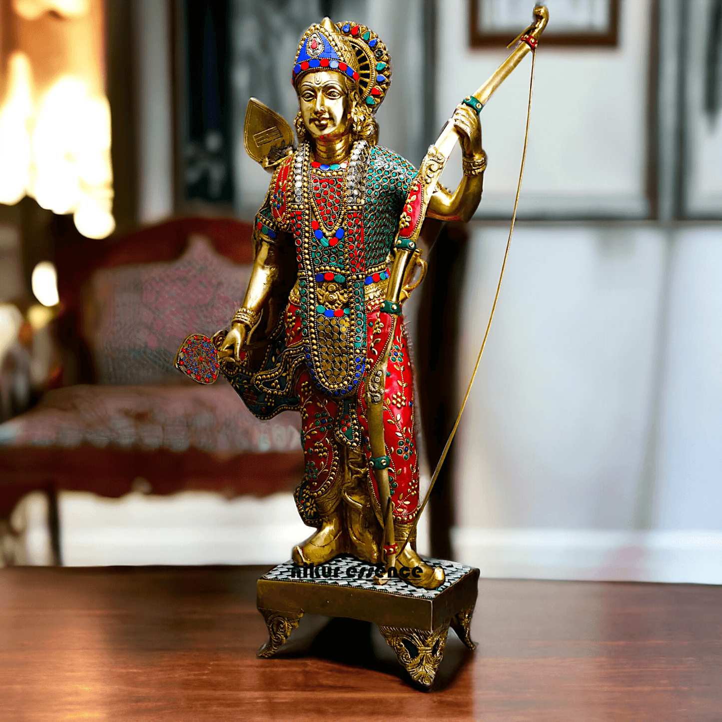 Buy Ram Statue in Brass with Inlay Work – Perfect for Home Decor Nikuressence