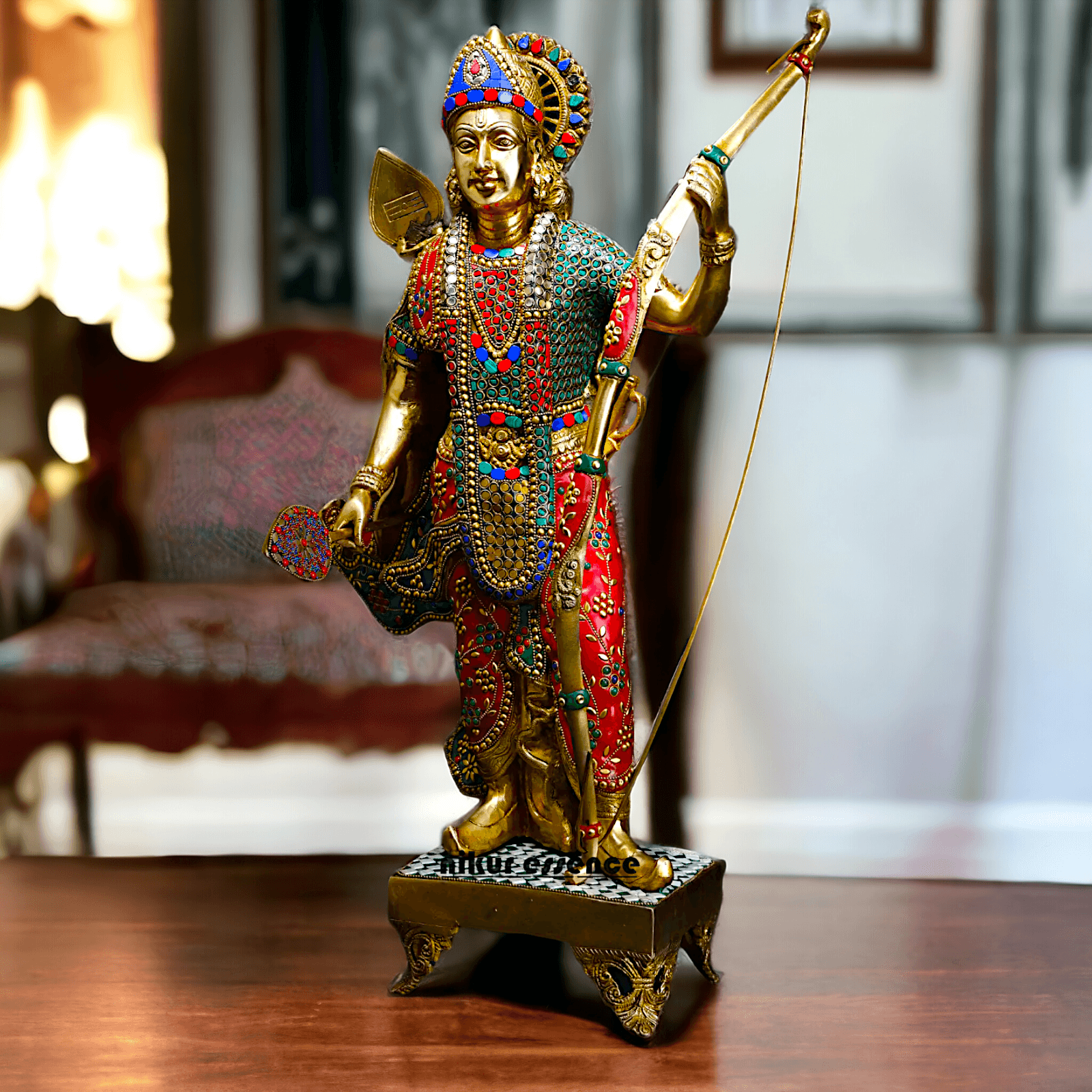 Buy Ram Statue in Brass with Inlay Work – Perfect for Home Decor Nikuressence