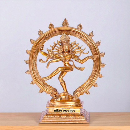 Shiva Nataraja with Four Armed Panchaloha statue - 11 inches Nikuressence
