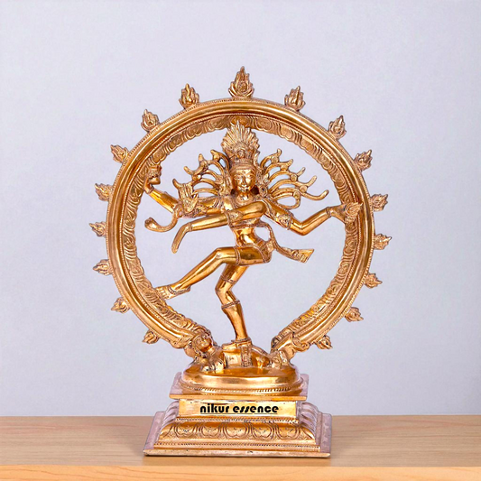Shiva Nataraja with Four Armed Panchaloha statue - 11 inches Nikuressence