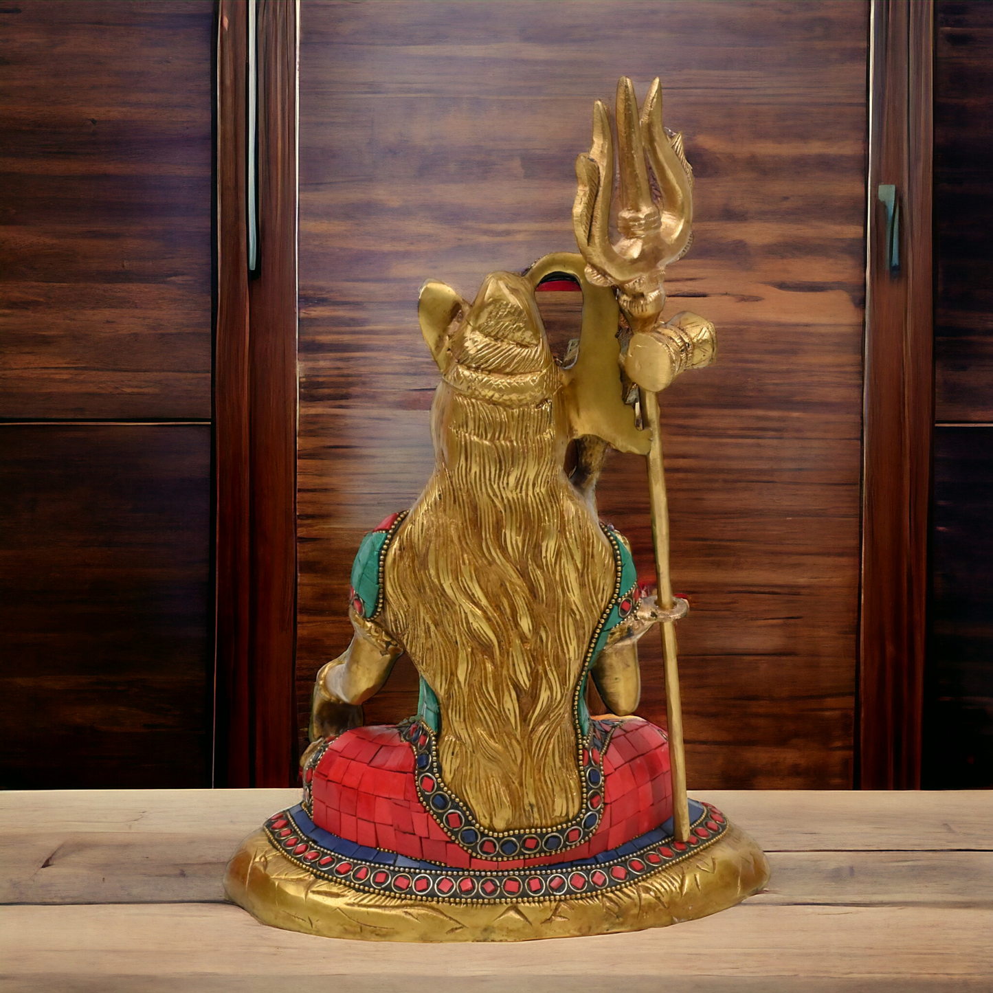 Online Shiva Shankar Idol with stone work - 9 Inch Nikuressence