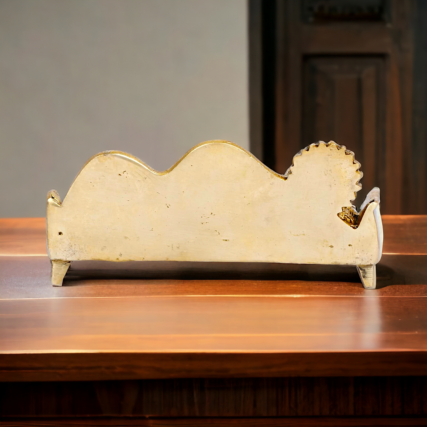 Sleeping Buddha Idol in brass- 16 cm Resting Tibetan Buddhism Statue with Intricate Detailing for Spiritual Serenity and Decorative Elegance Nikuressence