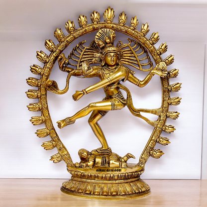 Solid Brass Natraja Shiva Dance Idol - 12 inches Nikuressence
