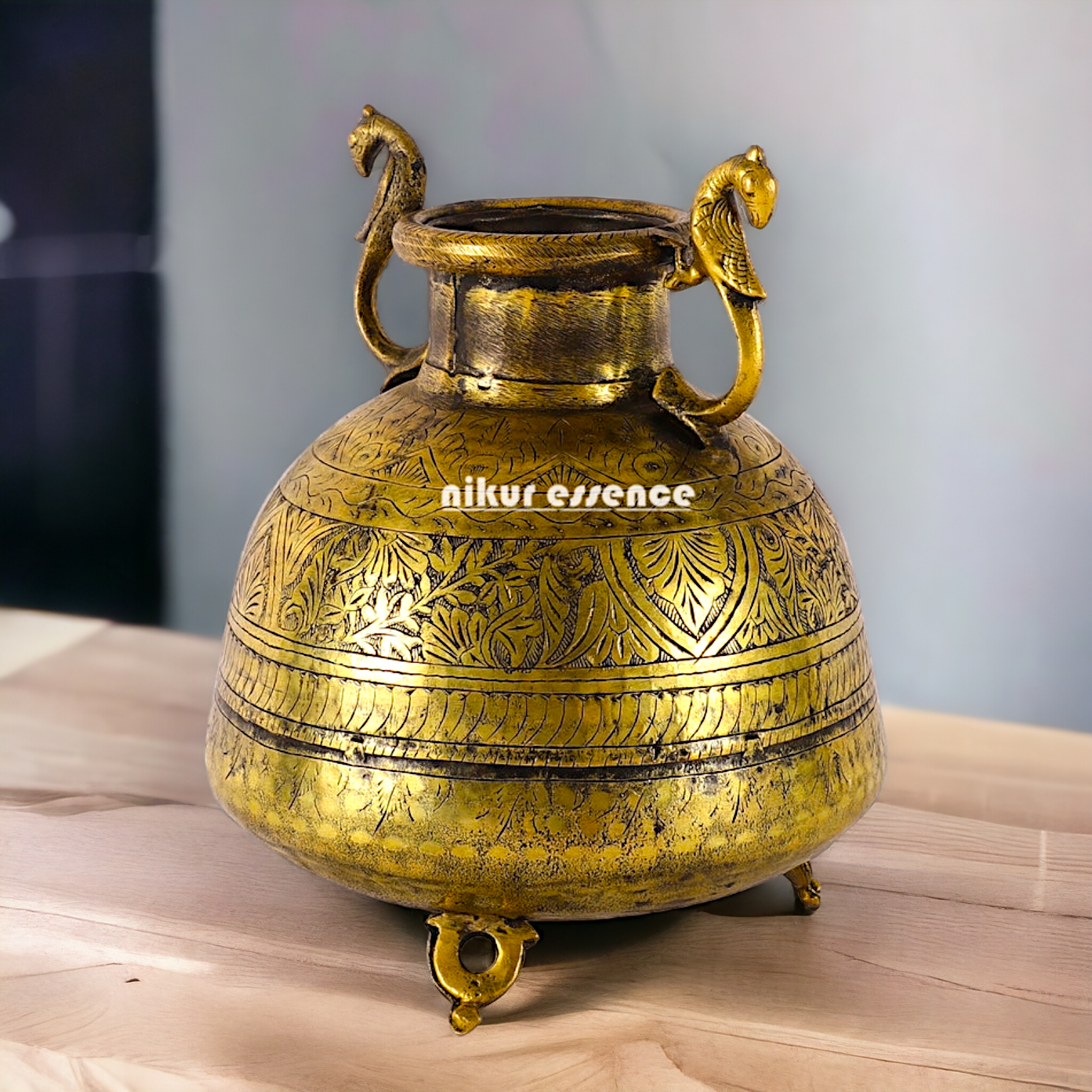 Solid Brass Pot Matka - 10 inches Nikuressence