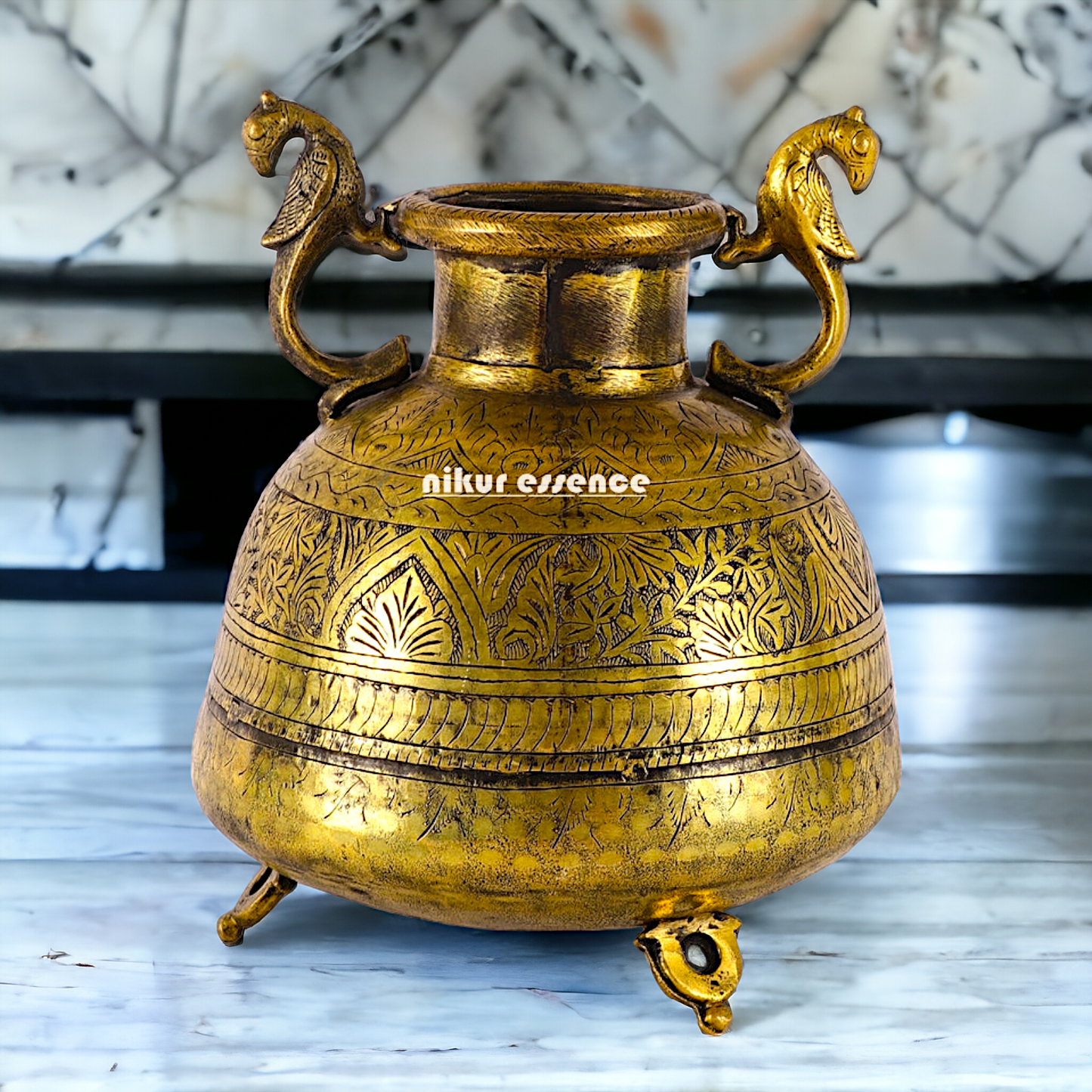 Solid Brass Pot Matka - 10 inches Nikuressence