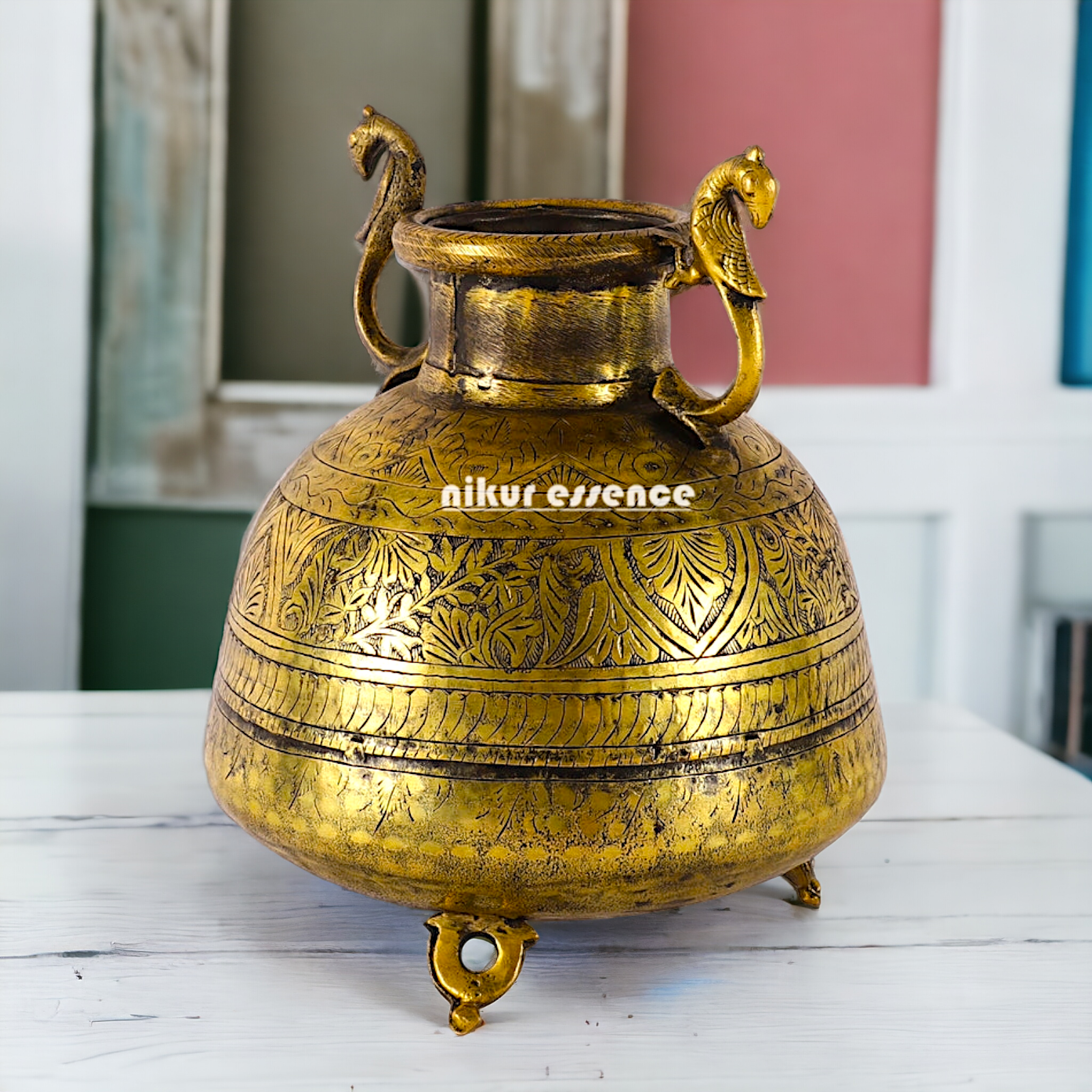 Solid Brass Pot Matka - 10 inches Nikuressence