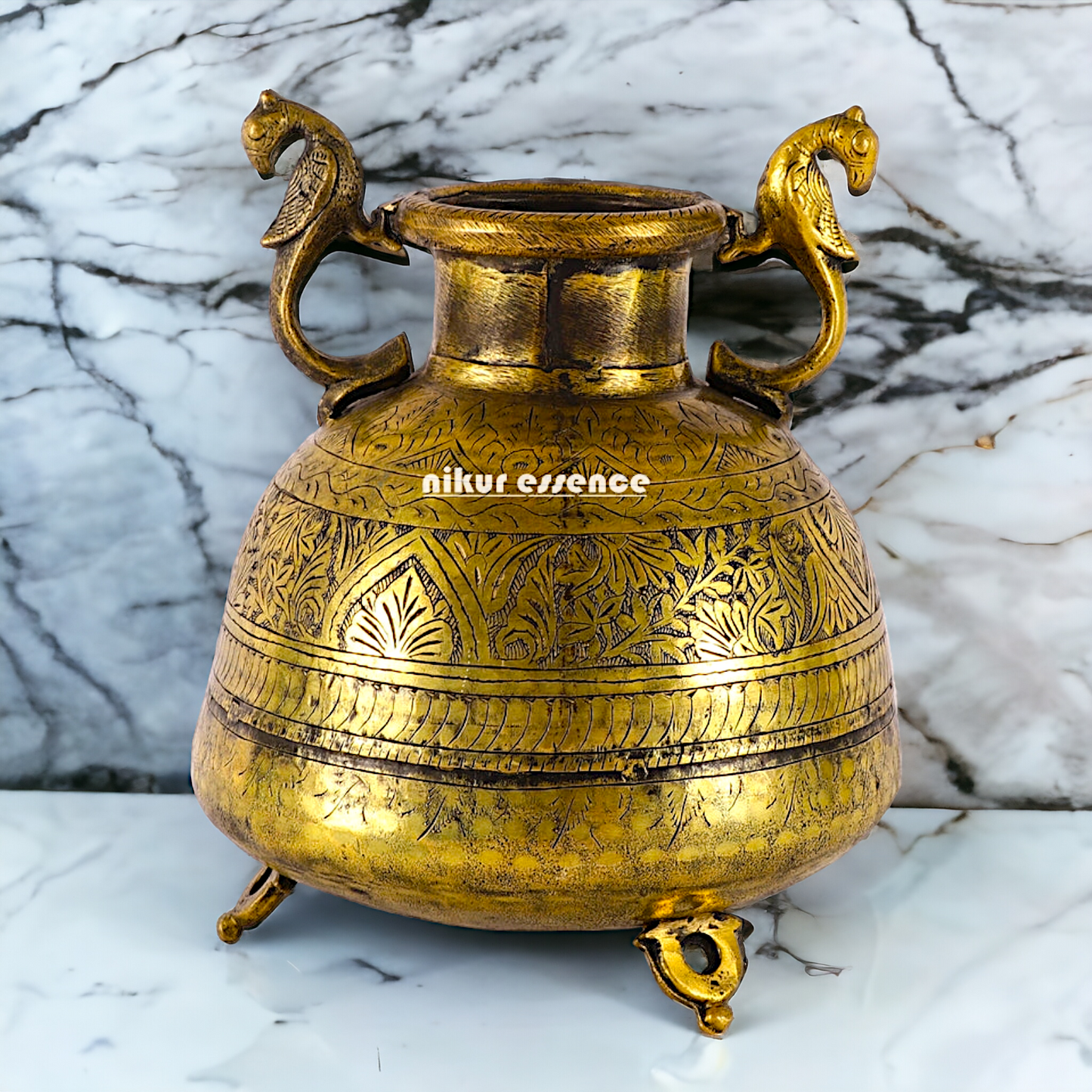 Solid Brass Pot Matka - 10 inches Nikuressence