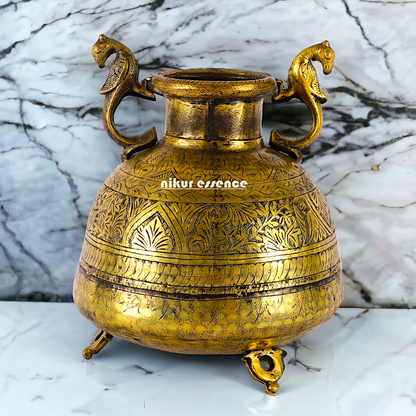 Solid Brass Pot Matka - 10 inches Nikuressence