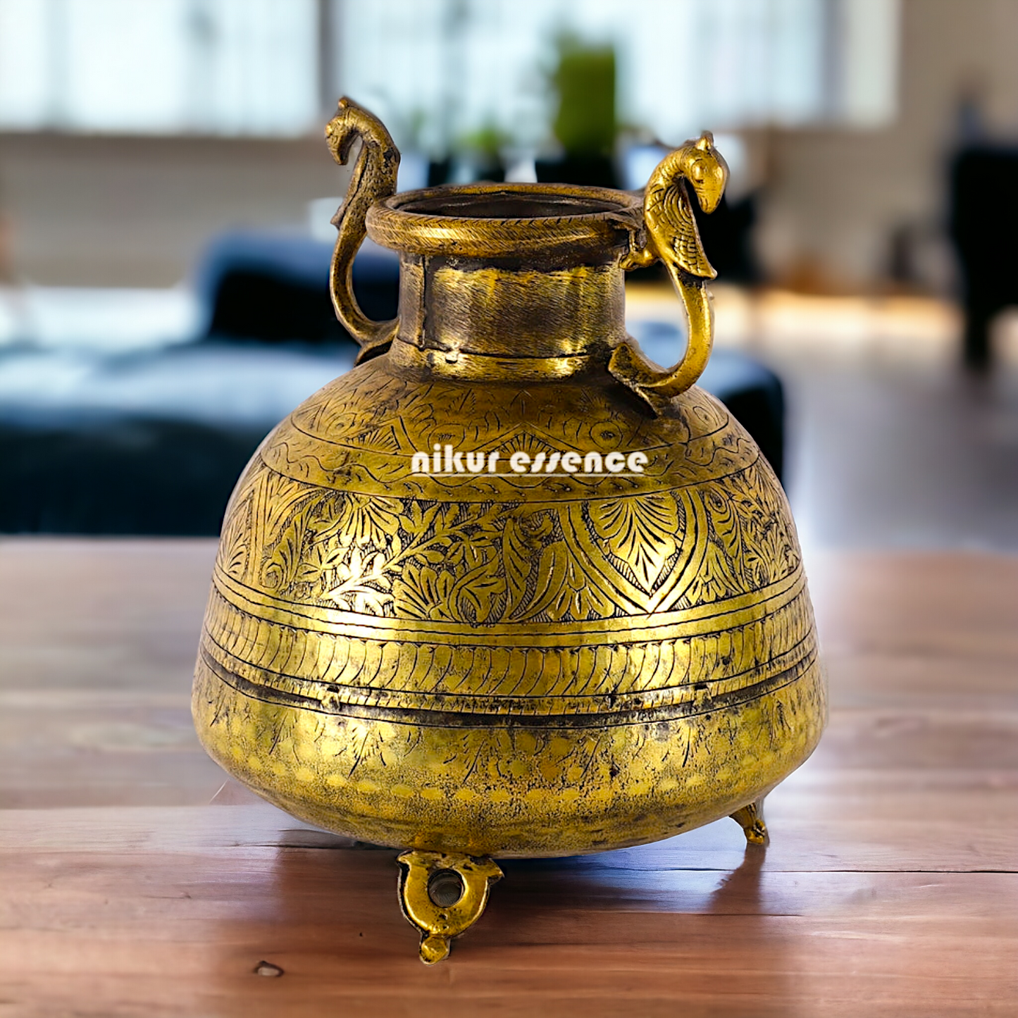 Solid Brass Pot Matka - 10 inches Nikuressence