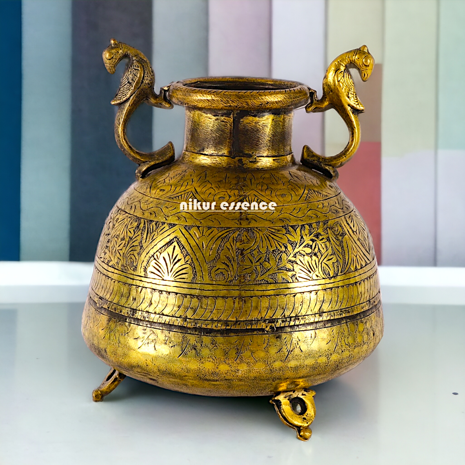 Solid Brass Pot Matka - 10 inches Nikuressence