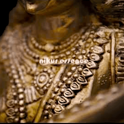 Statue of Hindu in brass Maa Saraswati, Depicted Riding a Swan and Playing the Veena, Symbolizing Wisdom, Arts, and Learning in Hindu Mythology Nikuressence