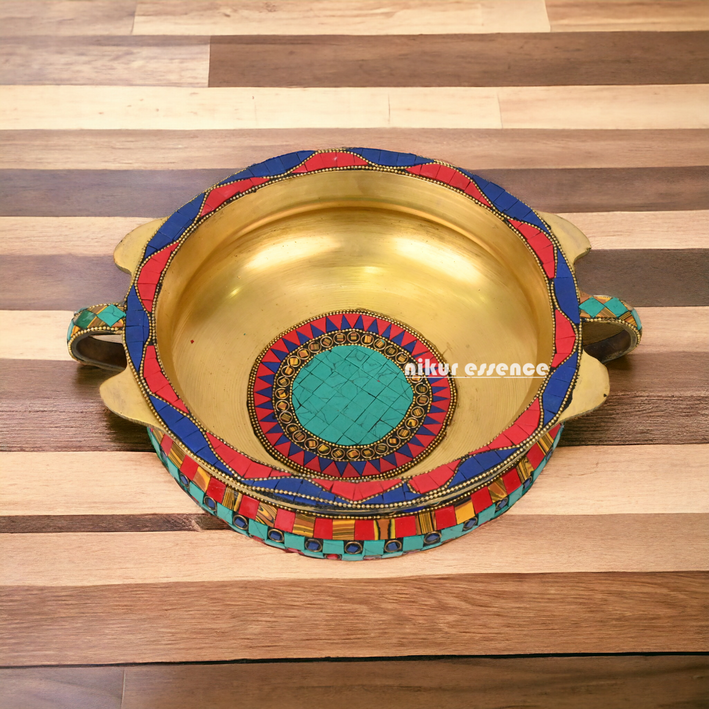 Online Urli Bowl With Stone Work By Nikur Essence - 27 cm Nikuressence