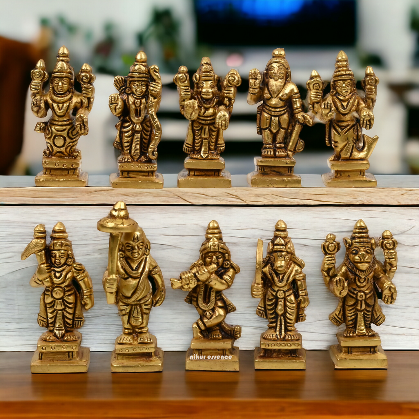 Buy Brass Vishnu Dashavatar idols set - 3 inch Nikuressence