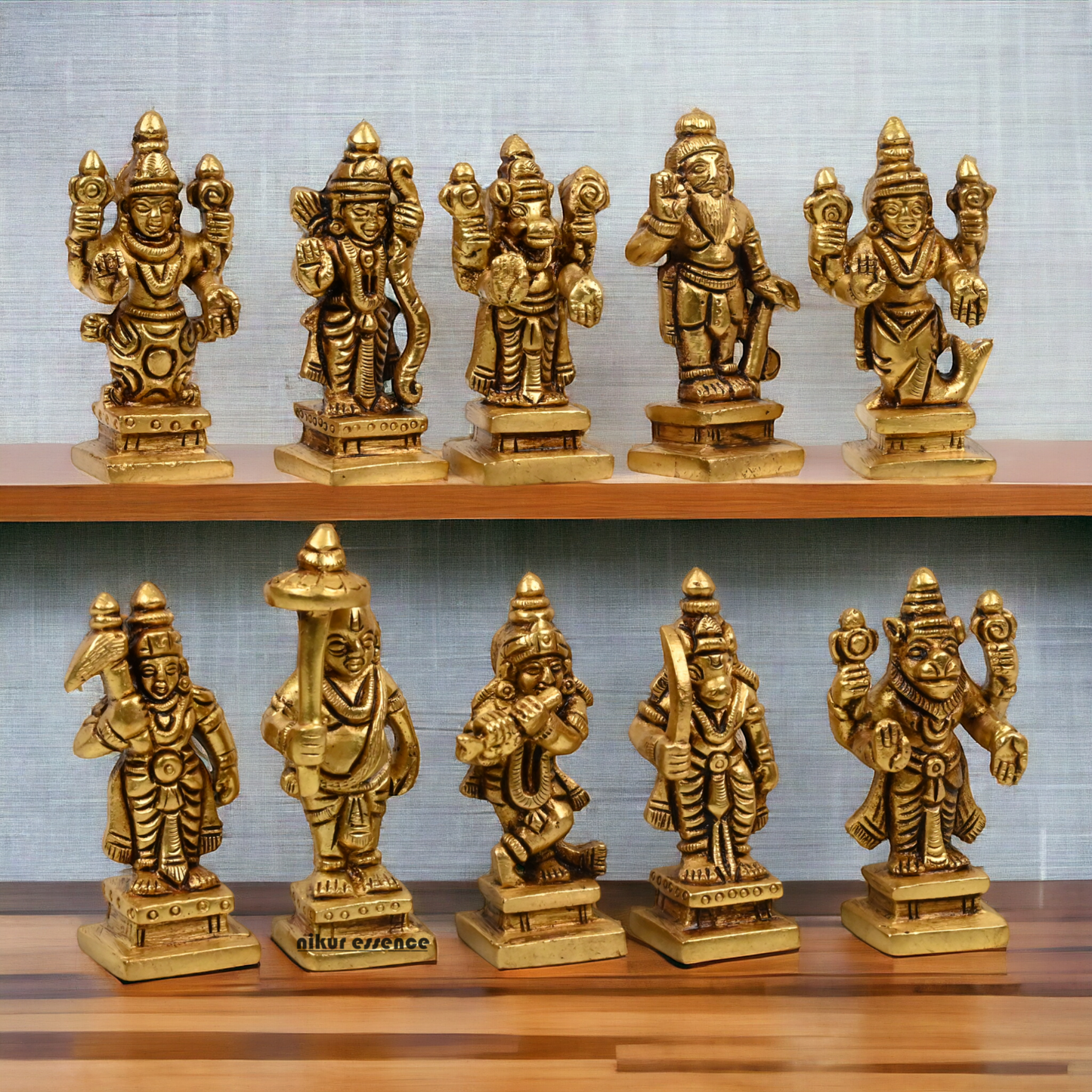 Buy Brass Vishnu Dashavatar idols set - 3 inch Nikuressence