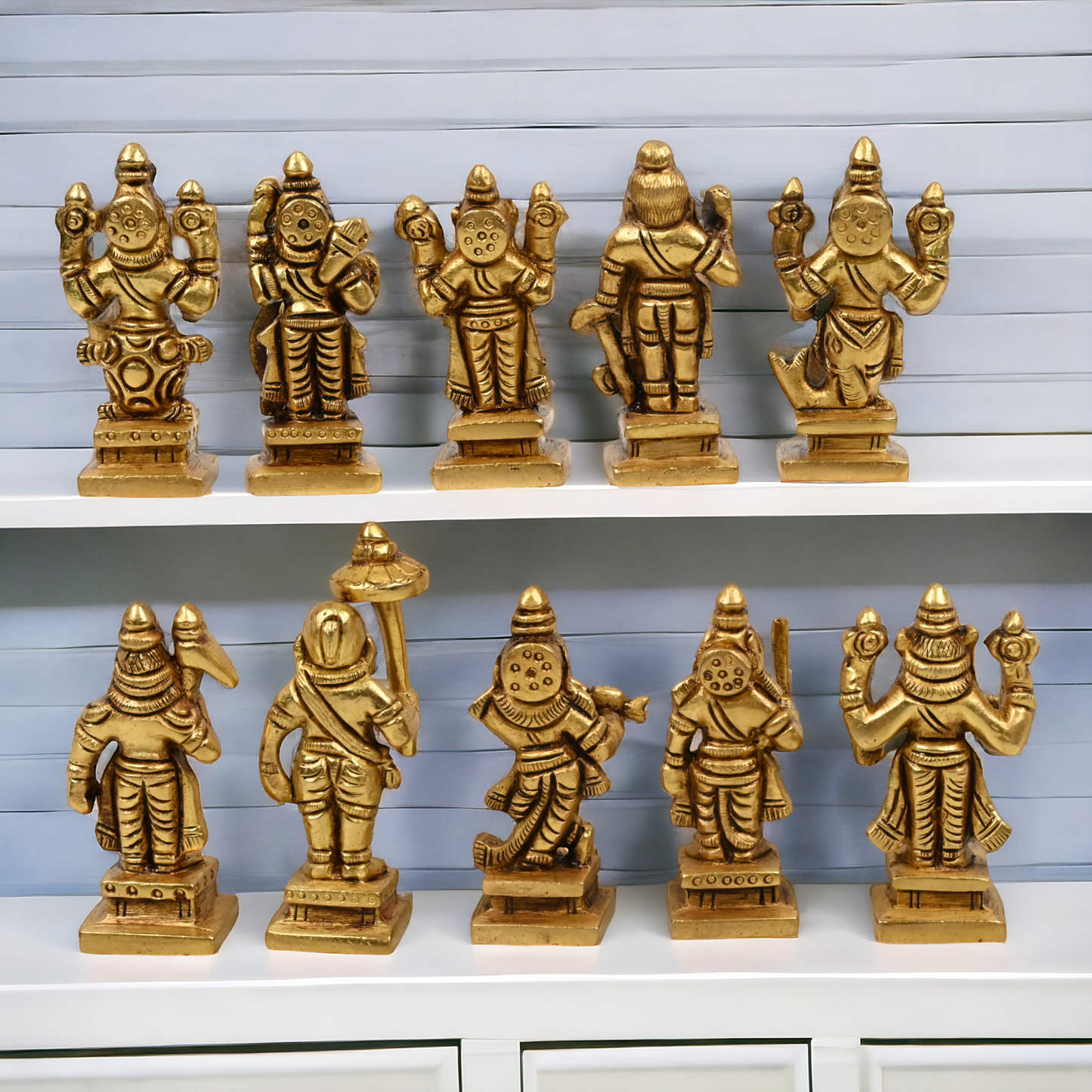 Buy Brass Vishnu Dashavatar idols set - 3 inch Nikuressence