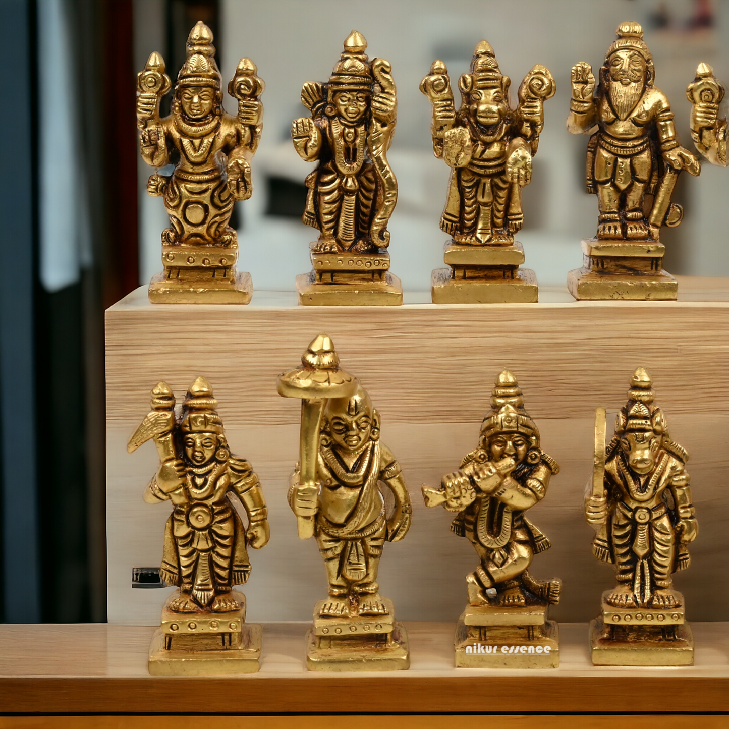 Buy Brass Vishnu Dashavatar idols set - 3 inch Nikuressence