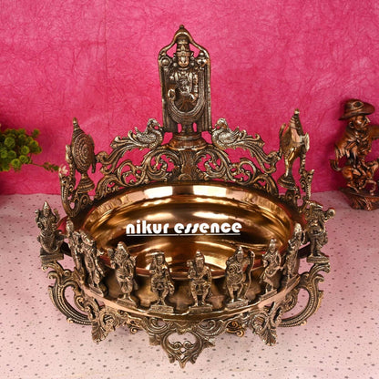 Antique Finish Brass Vishnu Dus Avtar Urli Nikuressence