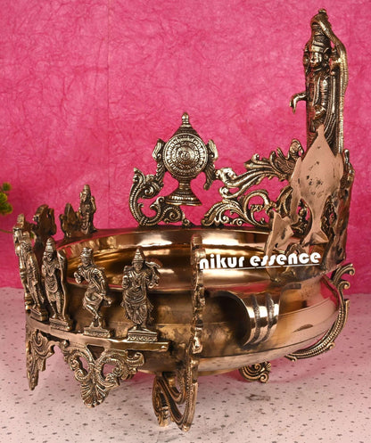 Antique Finish Brass Vishnu Dus Avtar Urli Nikuressence