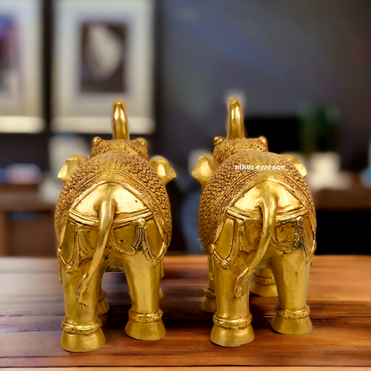 Buy a pair of Brass Elephant Statue - by Nikur Essence Nikuressence