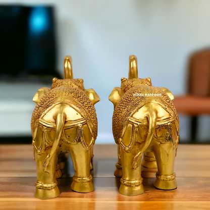 Buy a pair of Brass Elephant Statue - by Nikur Essence Nikuressence