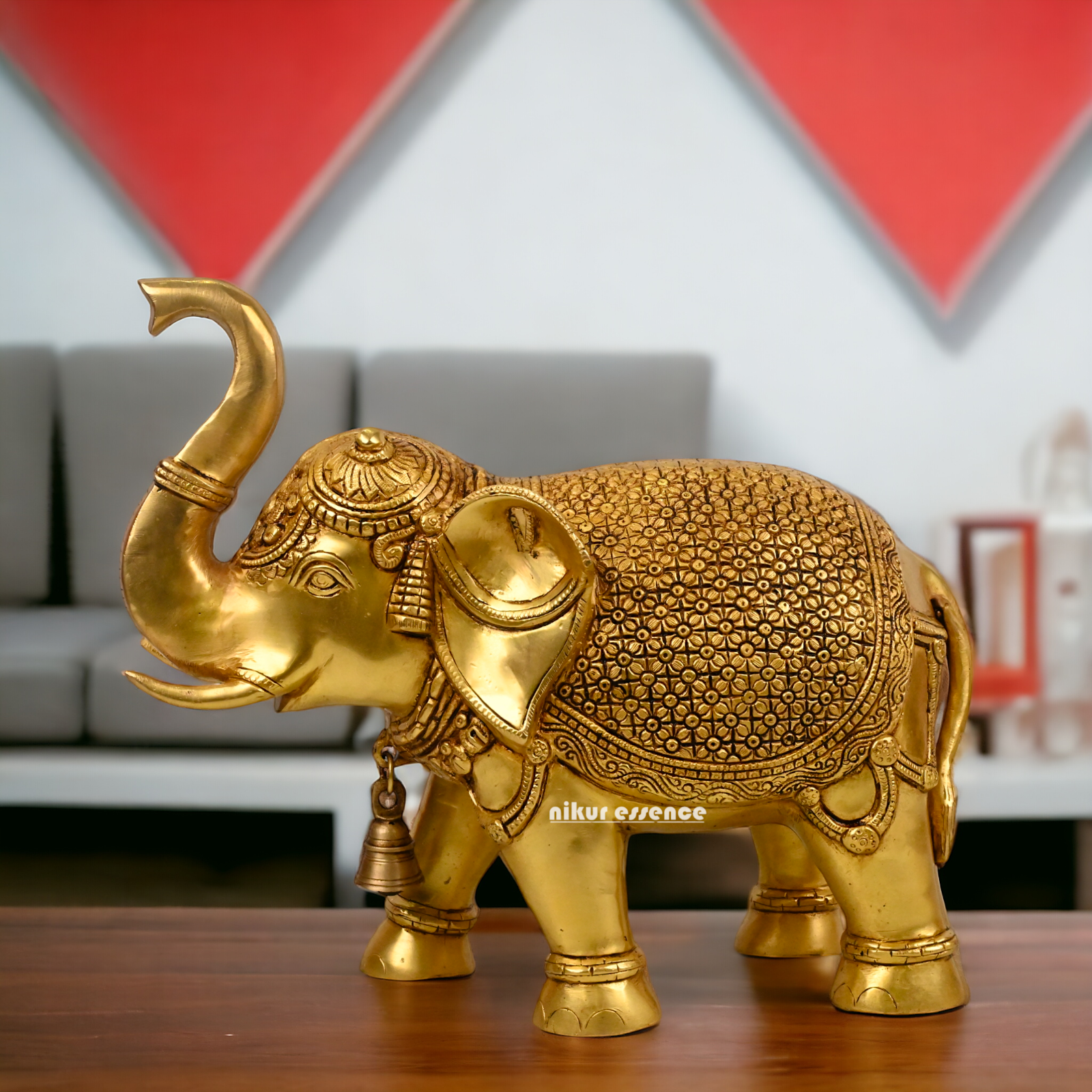 Buy Brass Elephant Statue - 12 inch by Nikur Essence Nikuressence