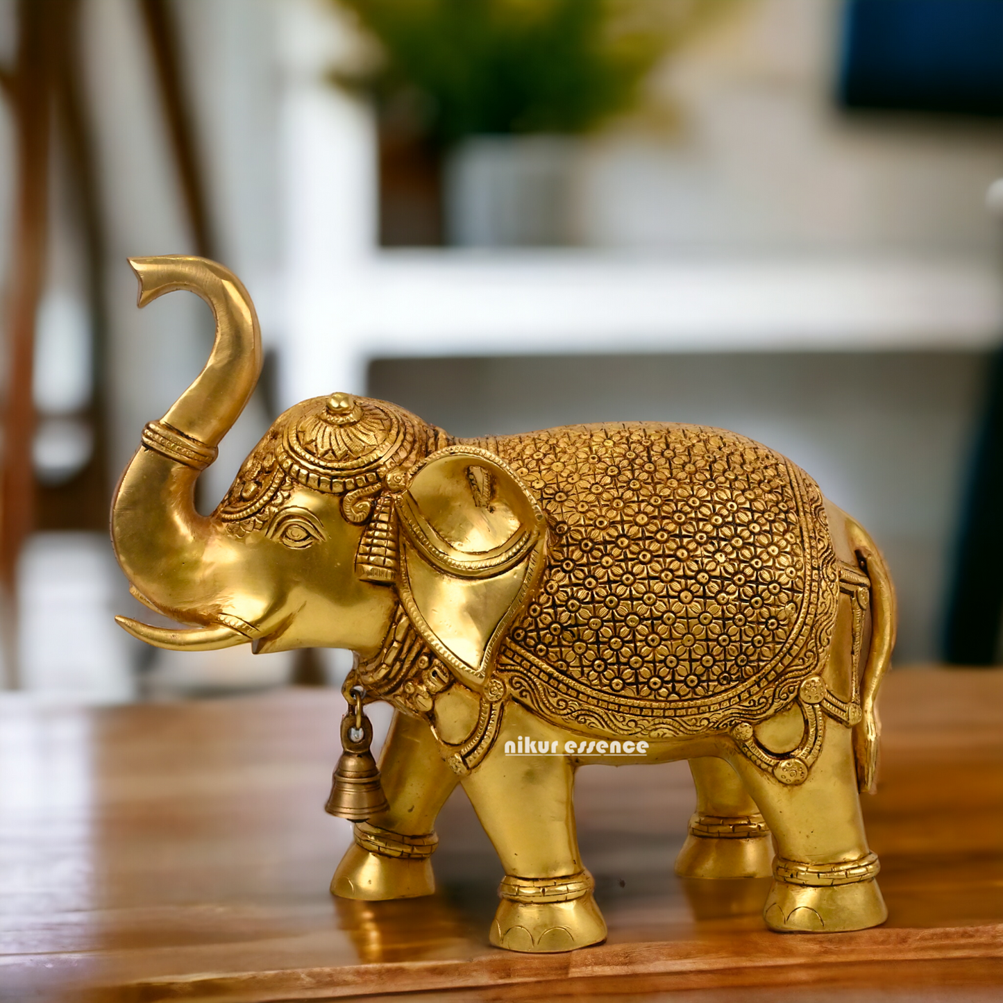 Buy Brass Elephant Statue - 12 inch by Nikur Essence Nikuressence