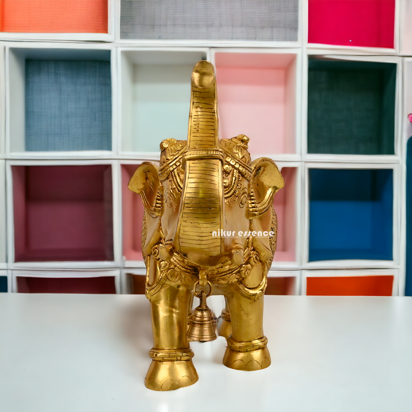 Buy Brass Elephant Statue - 12 inch by Nikur Essence Nikuressence