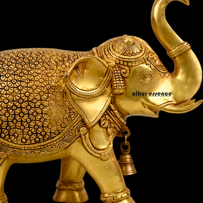 Buy Brass Elephant Statue - 12 inch by Nikur Essence Nikuressence