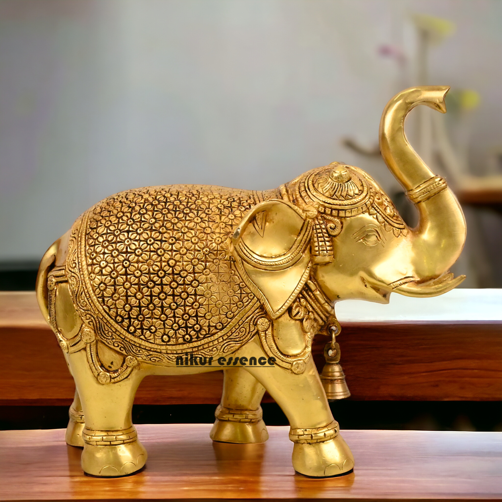 Buy Brass Elephant Statue - 12 inch by Nikur Essence Nikuressence