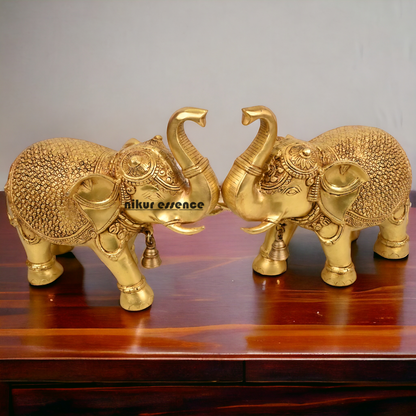 Buy a pair of Brass Elephant Statue - by Nikur Essence Nikuressence