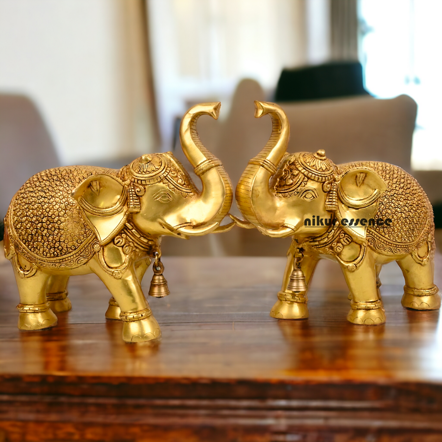 Buy a pair of Brass Elephant Statue - by Nikur Essence Nikuressence