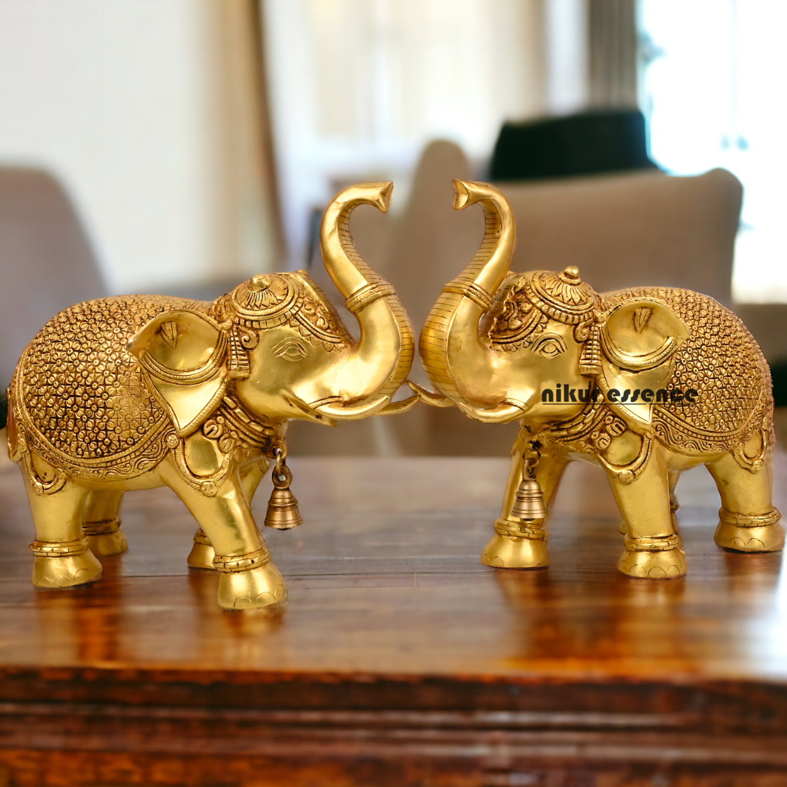 Buy a pair of Brass Elephant Statue - by Nikur Essence Nikuressence