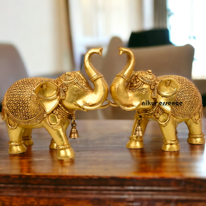 Buy a pair of Brass Elephant Statue - by Nikur Essence Nikuressence