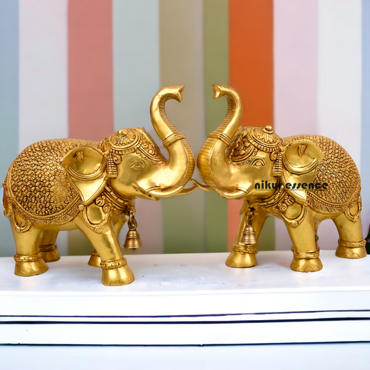 Buy a pair of Brass Elephant Statue - by Nikur Essence Nikuressence