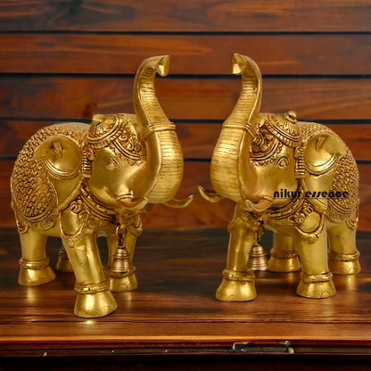 Buy a pair of Brass Elephant Statue - by Nikur Essence Nikuressence
