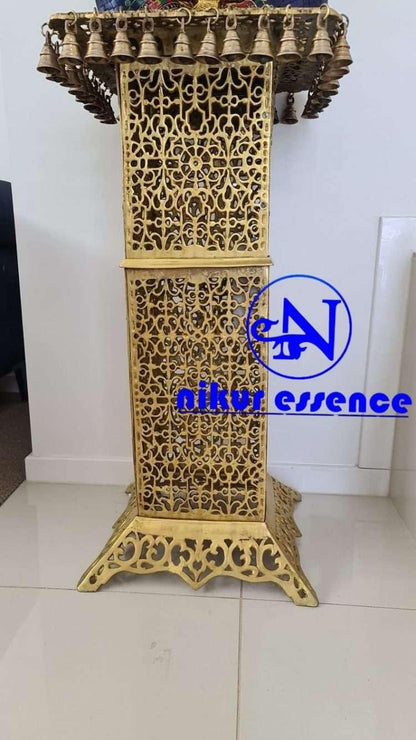 Online buy Brass Ganesha Figurine on Elegant Stand with Beautifully Crafted Brass Tree and Stunning Stone Work Nikuressence