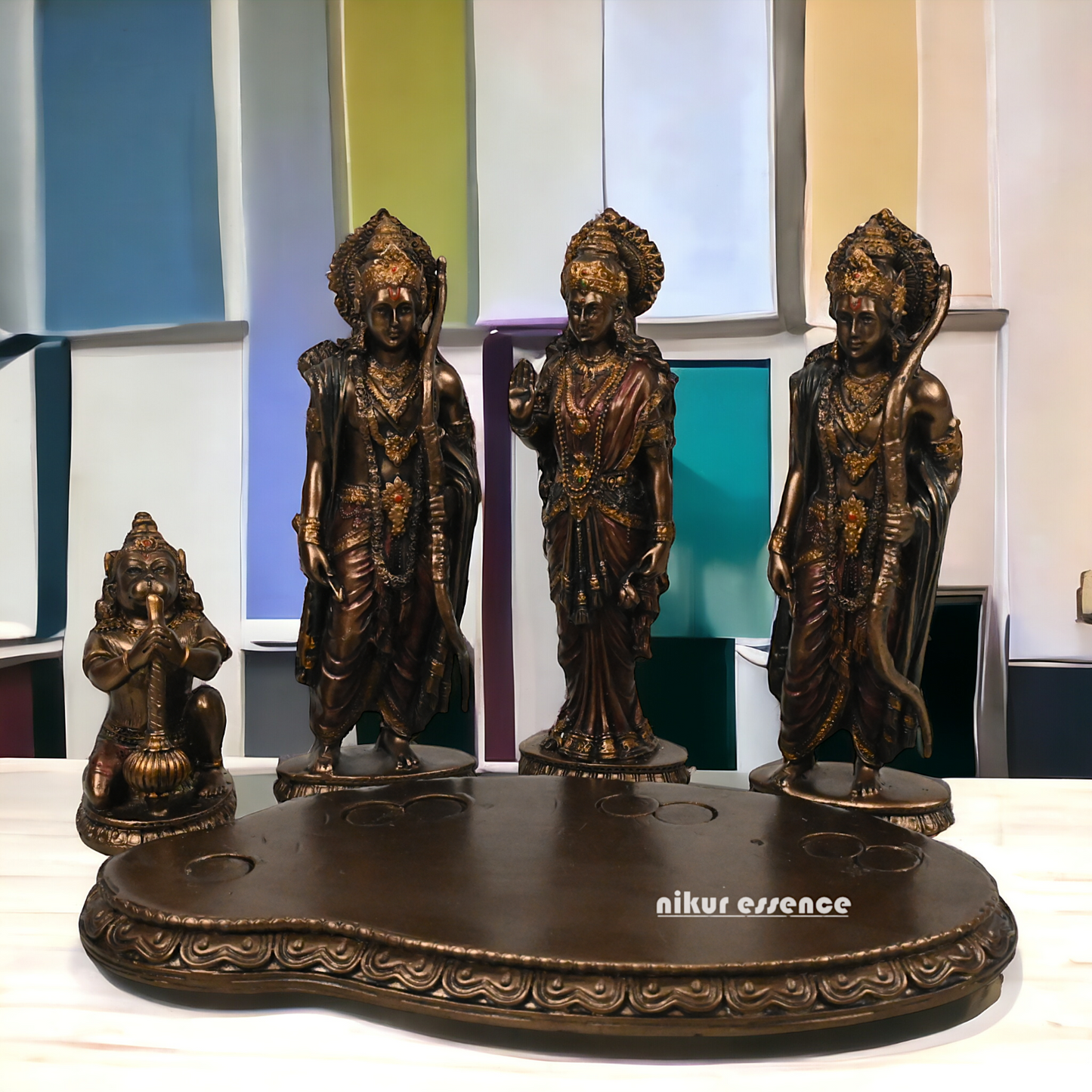 Ramdarbar Statue Bonded Bronze - Lord Rama, Sita, Lakshmana, and Hanuman Nikuressence