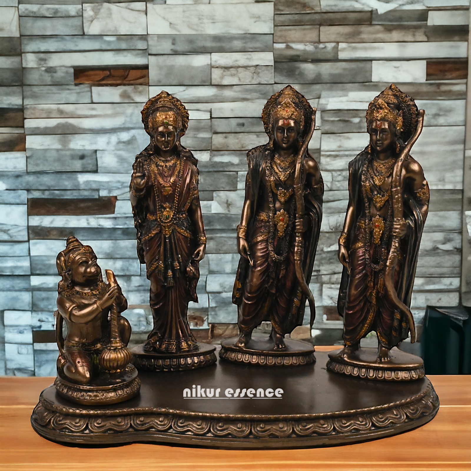 Ramdarbar Statue Bonded Bronze - Lord Rama, Sita, Lakshmana, and Hanuman Nikuressence