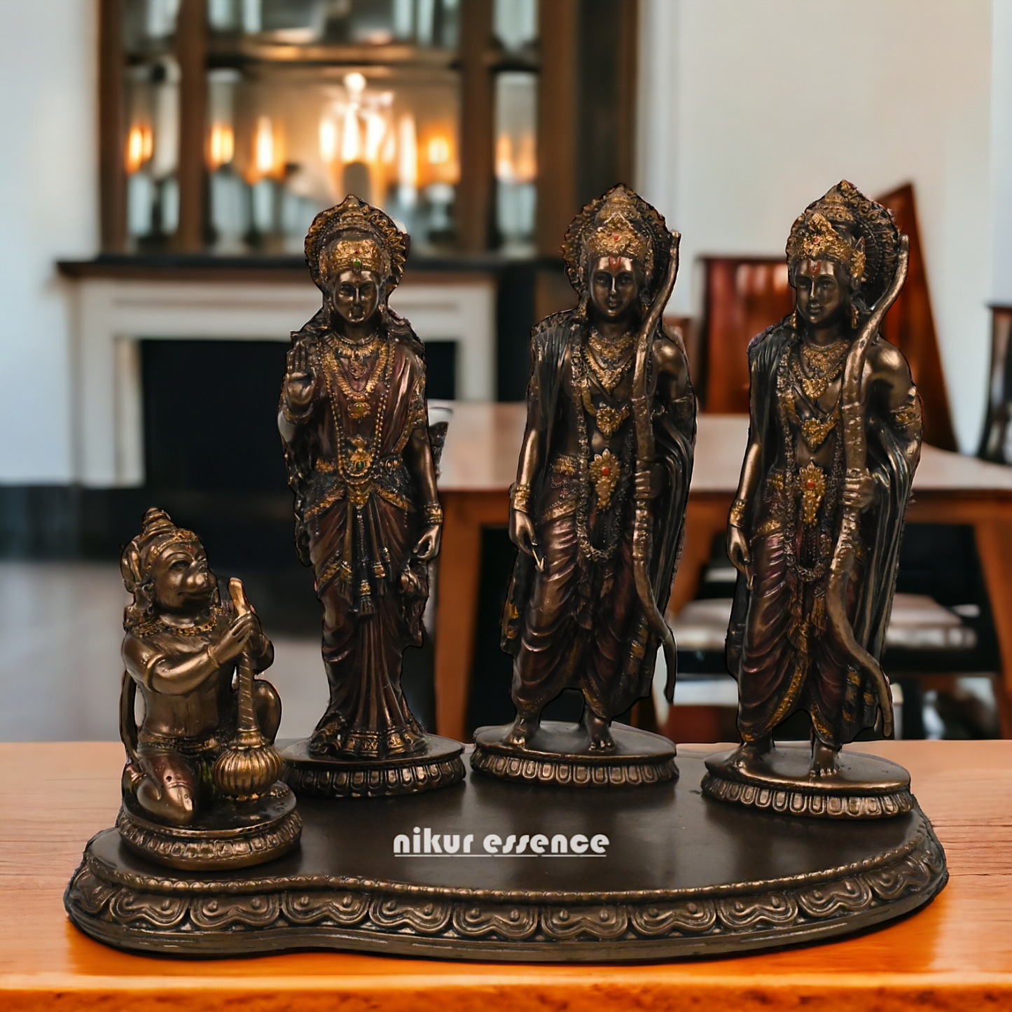 Ramdarbar Statue Bonded Bronze - Lord Rama, Sita, Lakshmana, and Hanuman Nikuressence