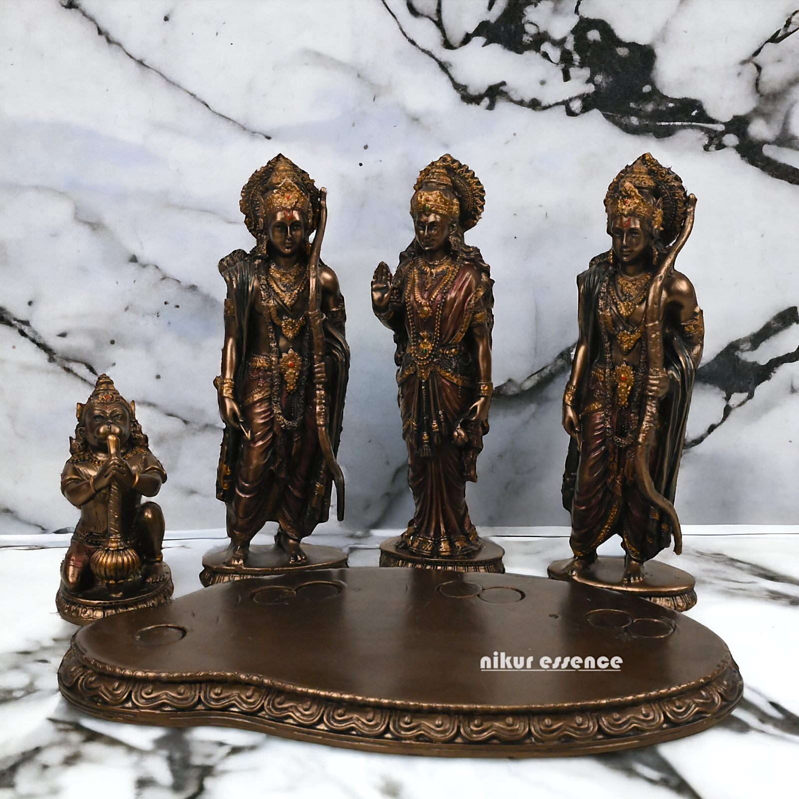 Ramdarbar Statue Bonded Bronze - Lord Rama, Sita, Lakshmana, and Hanuman Nikuressence