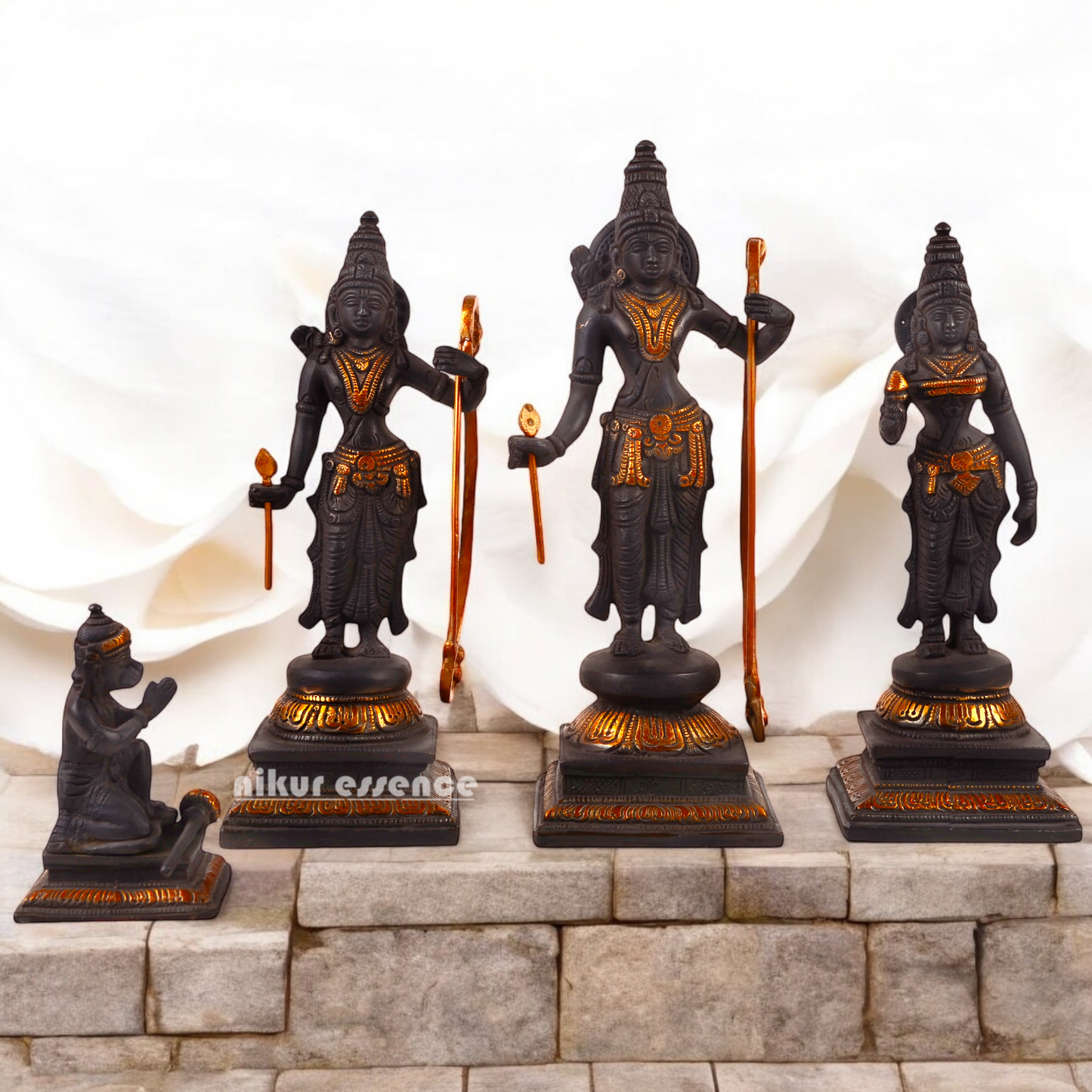 Brass ram darbar idol in black color - 11 Inch Nikuressence