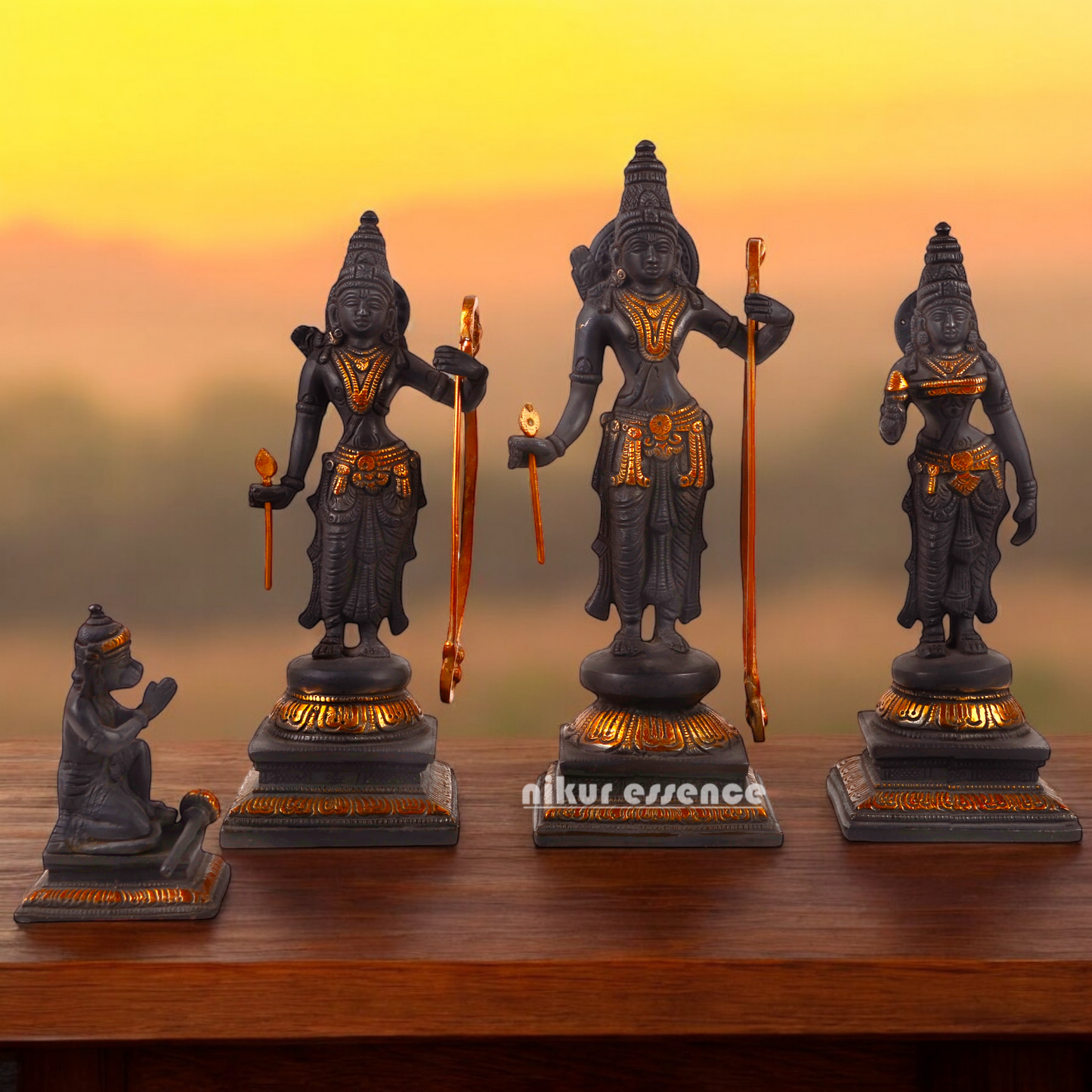 Brass ram darbar idol in black color - 11 Inch Nikuressence