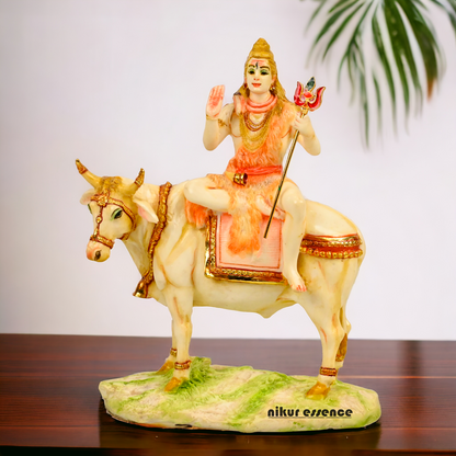 Buy Shiva with nandi Statue-11 inch Cultured Marble Nikuressence