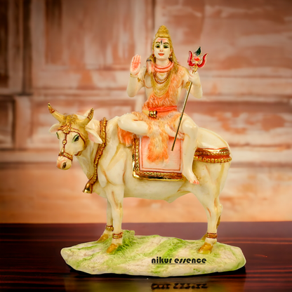 Buy Shiva with nandi Statue-11 inch Cultured Marble Nikuressence