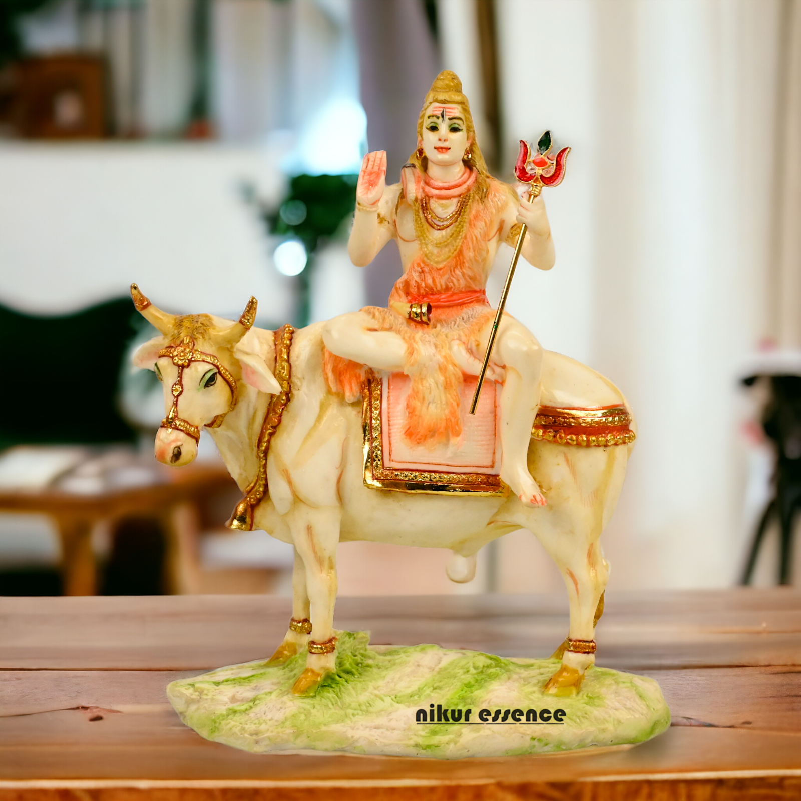 Buy Shiva with nandi Statue-11 inch Cultured Marble Nikuressence