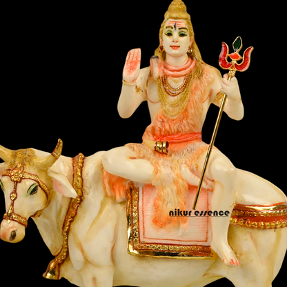 Buy Shiva with nandi Statue-11 inch Cultured Marble Nikuressence