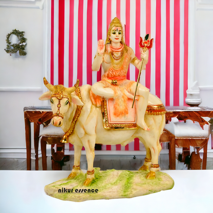 Buy Shiva with nandi Statue-11 inch Cultured Marble Nikuressence